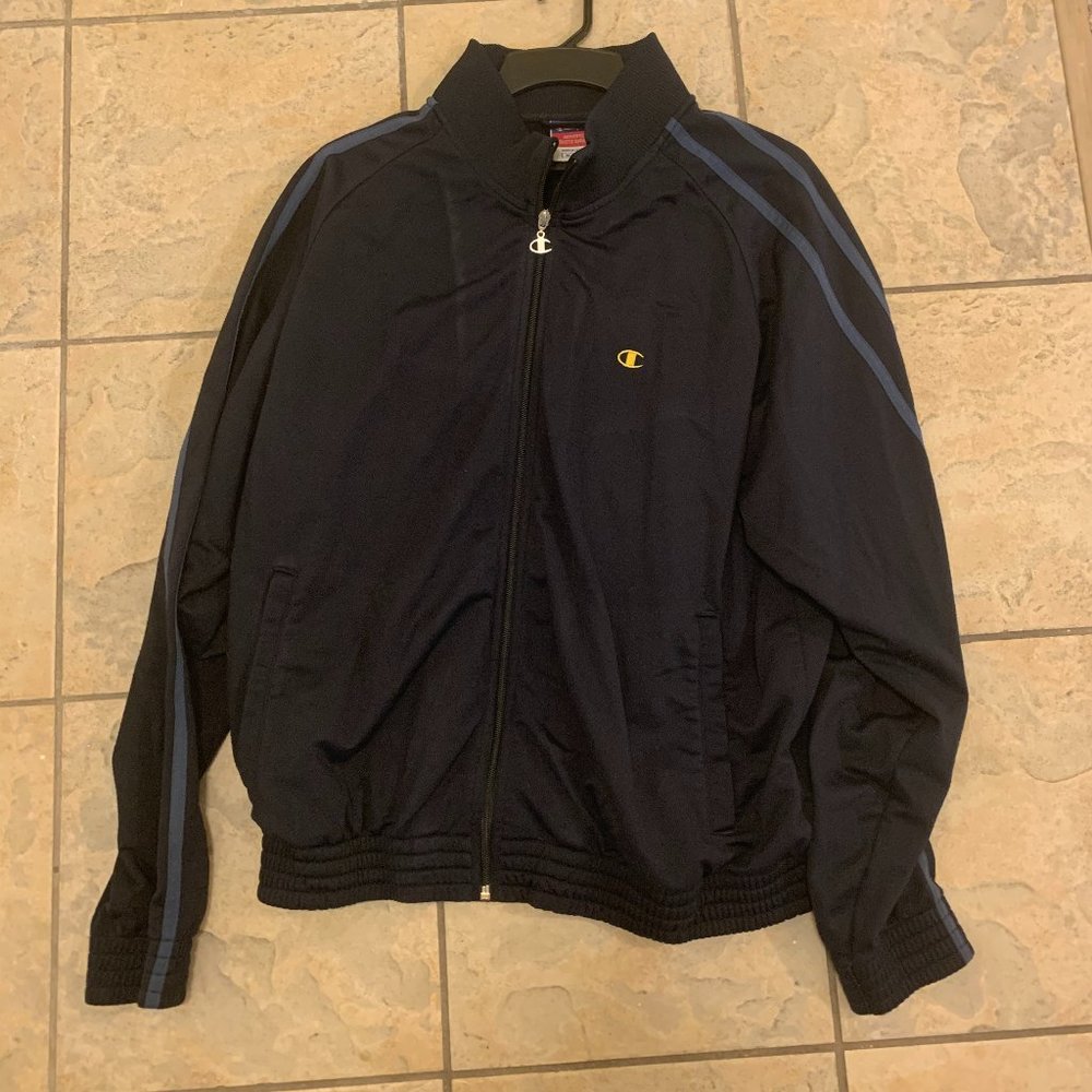 Champion black/blue track jacket XL Vintage